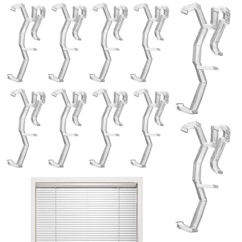 Valance Clips, 6.3 cm, Concealed Clear Plastic Clips, 10-Pack