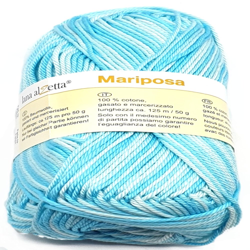 Summer Knitting Yarn in Mercerized Cotton 50g (006 Turquoise Print)