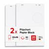 Conipa Blank Flipchart Paper, 2 Pads, 20 Sheets Each, 65 x 98 cm, White view 1