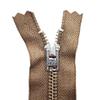 Metal Zipper 4mm Silver 563 Medium Brown 16cm view 1