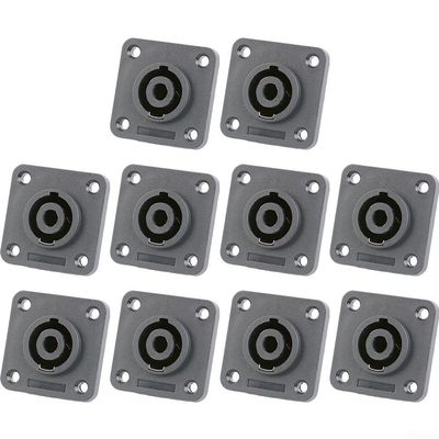 4-Pin Speakon Connectors for Mixers and Speakers, 10-Pack