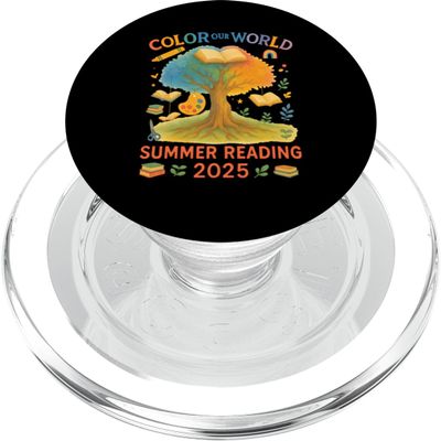 Color Our World Summer Reading 2025 Tree and Book Lover PopSockets PopGrip for MagSafe