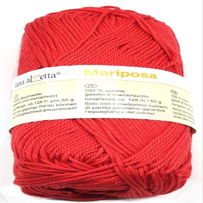 Summer Knitting Yarn in Mercerized Cotton 50g (030 Red)