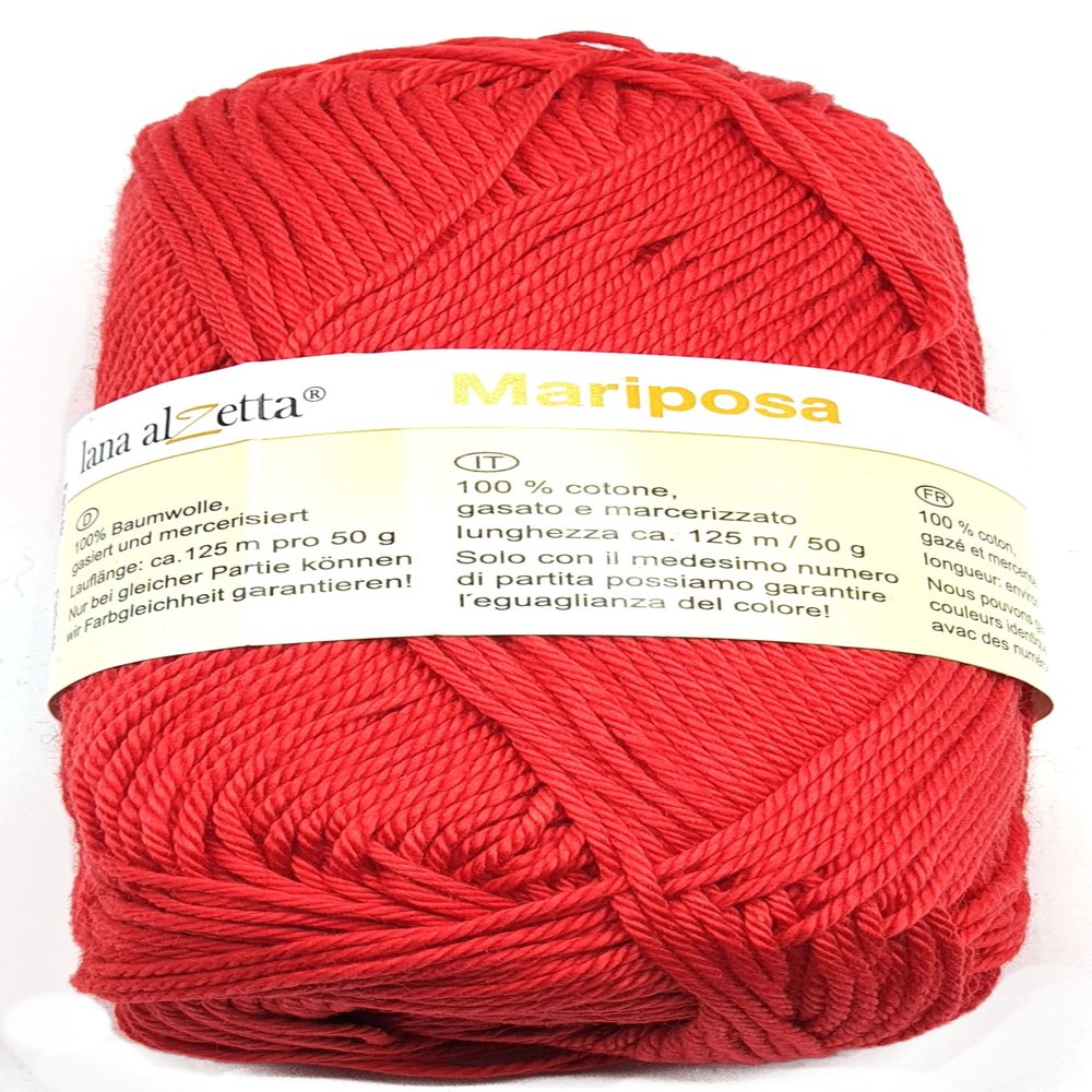 Summer Knitting Yarn in Mercerized Cotton 50g (030 Red)
