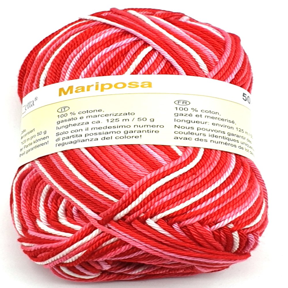 Summer Knitting Yarn in Mercerized Cotton 50g (016 Red Print)