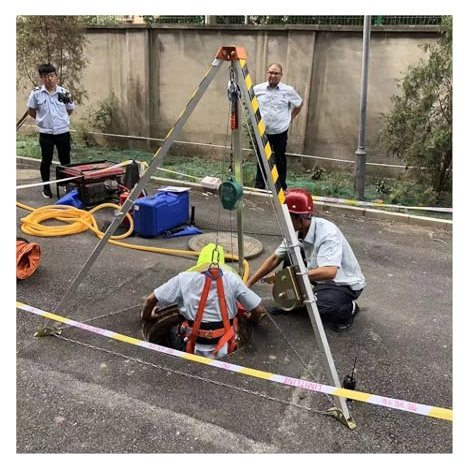 Portable Rescue Tripod for Confined Spaces with Anti-Drop Mechanism