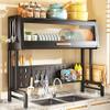 Adjustable Sink Dish Drying Rack with Sponge and Cutting Board Holder view 1