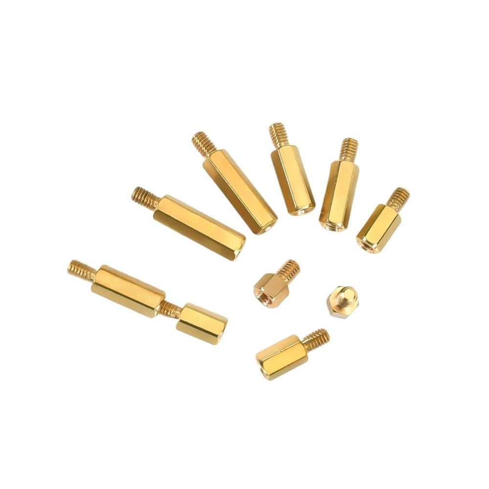 Brass Motherboard Standoff Spacing Screws, M2–M5, Male-to-Female Hex PCB Spacers, 40 mm, 10-Piece, M2.5 Thread 6 mm