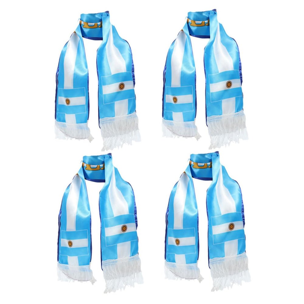 HEMOTON 4-Pack Traditional Soccer Scarves with Victory Spirit, Stylish Accessory and Warm Sports Scarves for Soccer Parties and Everyday Wear
