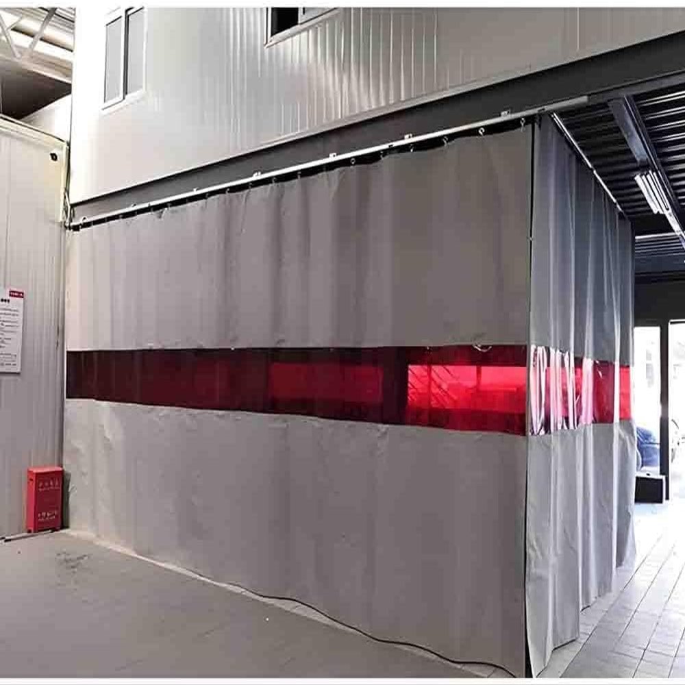 ININOSNP UV-Resistant Industrial Welding Curtain with Viewing Window, 10 x 2.5 m