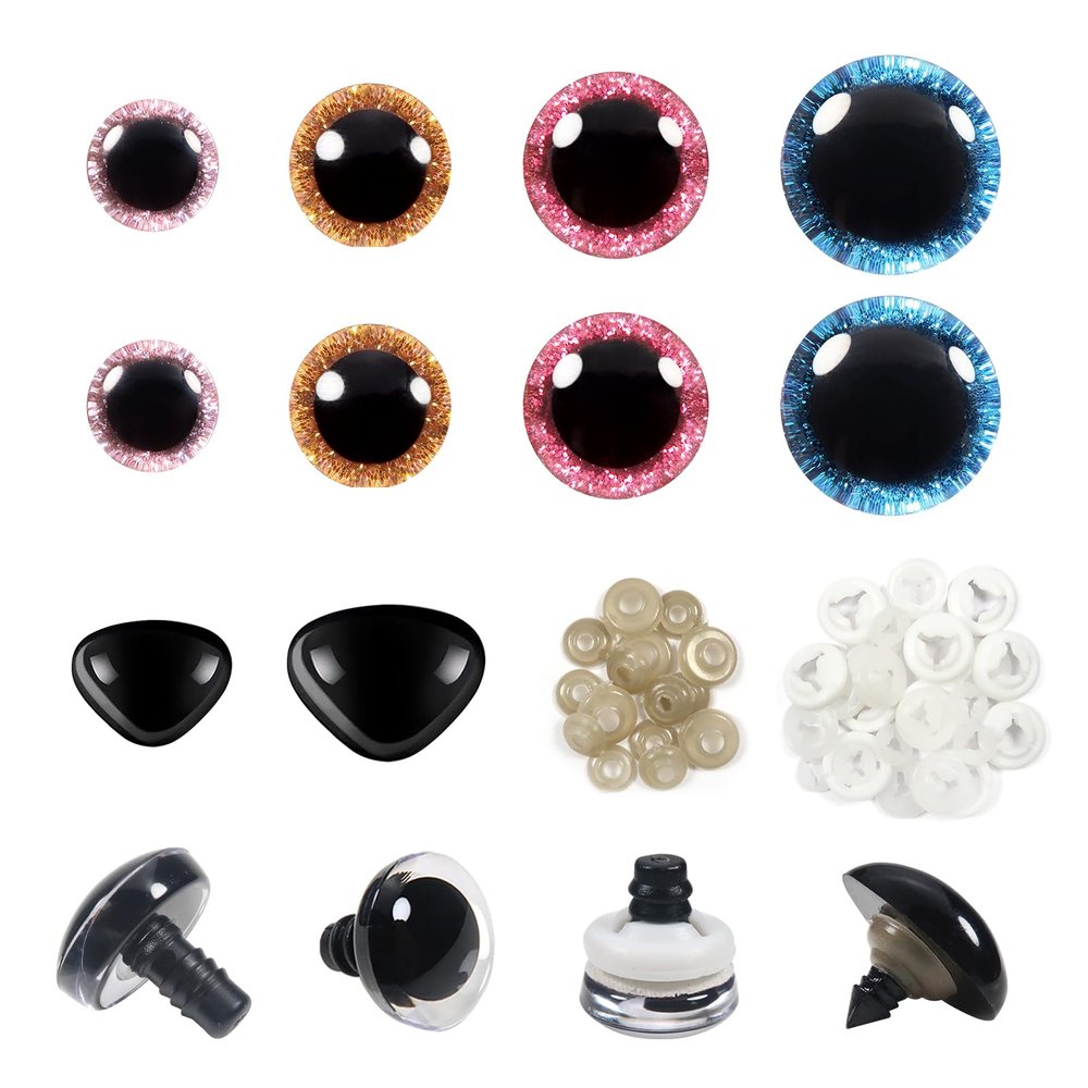 TOAOB 90 Pcs Safety Eyes and Noses for Dolls