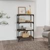 Industrial Bookshelf, Brown Oak, 60 x 33 x 100 cm, Engineered Wood and Steel, Versatile Storage for Bedroom, Living Room, Office, TV Stand view 1