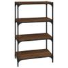 Industrial Bookshelf, Brown Oak, 60 x 33 x 100 cm, Engineered Wood and Steel, Versatile Storage for Bedroom, Living Room, Office, TV Stand view 3