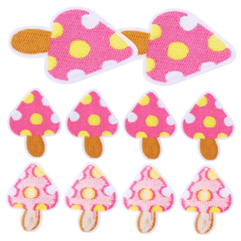 DOITOOL 10-Piece Mushroom Iron-On Patches