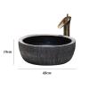 asdchZen Vintage Ceramic Countertop Bathroom Sink view 2
