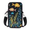 Anceky Women's Crossbody Phone Bag, Seabed Fish Print, Adjustable Strap view 1