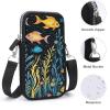 Anceky Women's Crossbody Phone Bag, Seabed Fish Print, Adjustable Strap view 4
