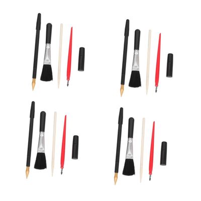 DOITOOL 4-Piece Scratch Art Tool Set with Wooden Pens and Metal Tips