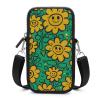 Anceky Crossbody Bag for Women, Yellow Smiley Floral Print, Cell Phone Wallet, Adjustable Strap view 1