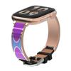 KPYJA Pop-Art Stainless Steel and Leather Band Compatible with Apple Watch, Rose Gold view 1