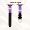 KPYJA Pop-Art Stainless Steel and Leather Band Compatible with Apple Watch, Rose Gold view 3