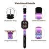 KPYJA Pop-Art Stainless Steel and Leather Band Compatible with Apple Watch, Rose Gold view 4