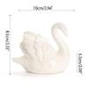 Ceramic Swan Figurine with Drainage Hole, White view 2