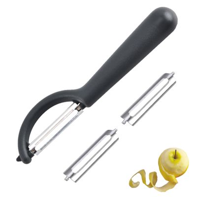 Peeler Set with 2 Replacement Blades, Dark Gray