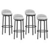 4-Piece Swivel Bar Stool Set, 75 cm Seat Height, Black Metal Legs view 1