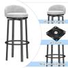 4-Piece Swivel Bar Stool Set, 75 cm Seat Height, Black Metal Legs view 4