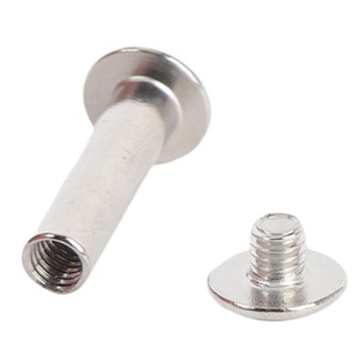 40-Piece Rivet Nut Assortment Kit, M4 5×20×9.5 mm Flat-Head Semi-Tubular Binding Posts for Crafts and Clothing