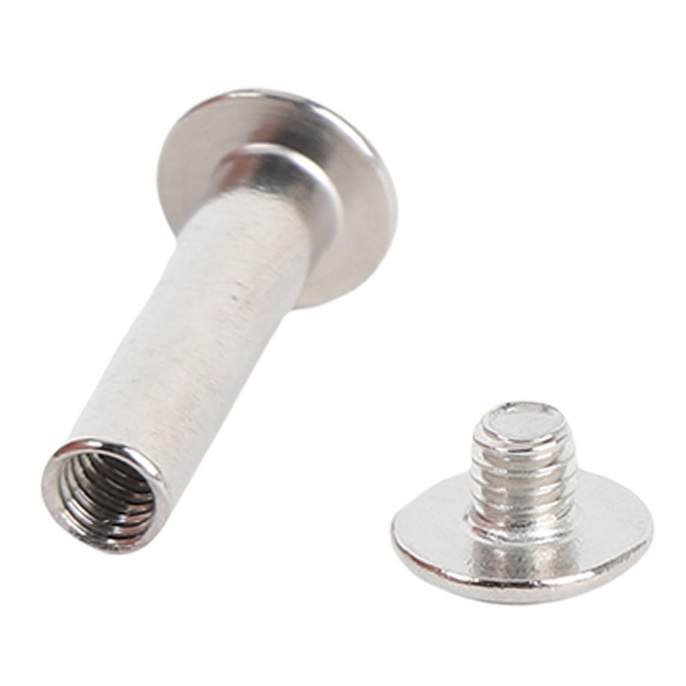 40-Piece Rivet Nut Assortment Kit, M4 5×20×9.5 mm Flat-Head Semi-Tubular Binding Posts for Crafts and Clothing