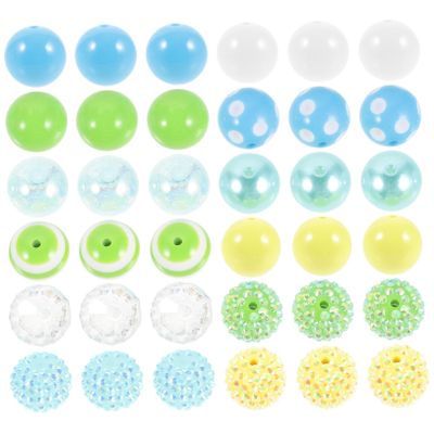 OSALADI 50 Acrylic Beads, 20 mm, Lightweight DIY Beads for Pen Charms and Jewelry Making