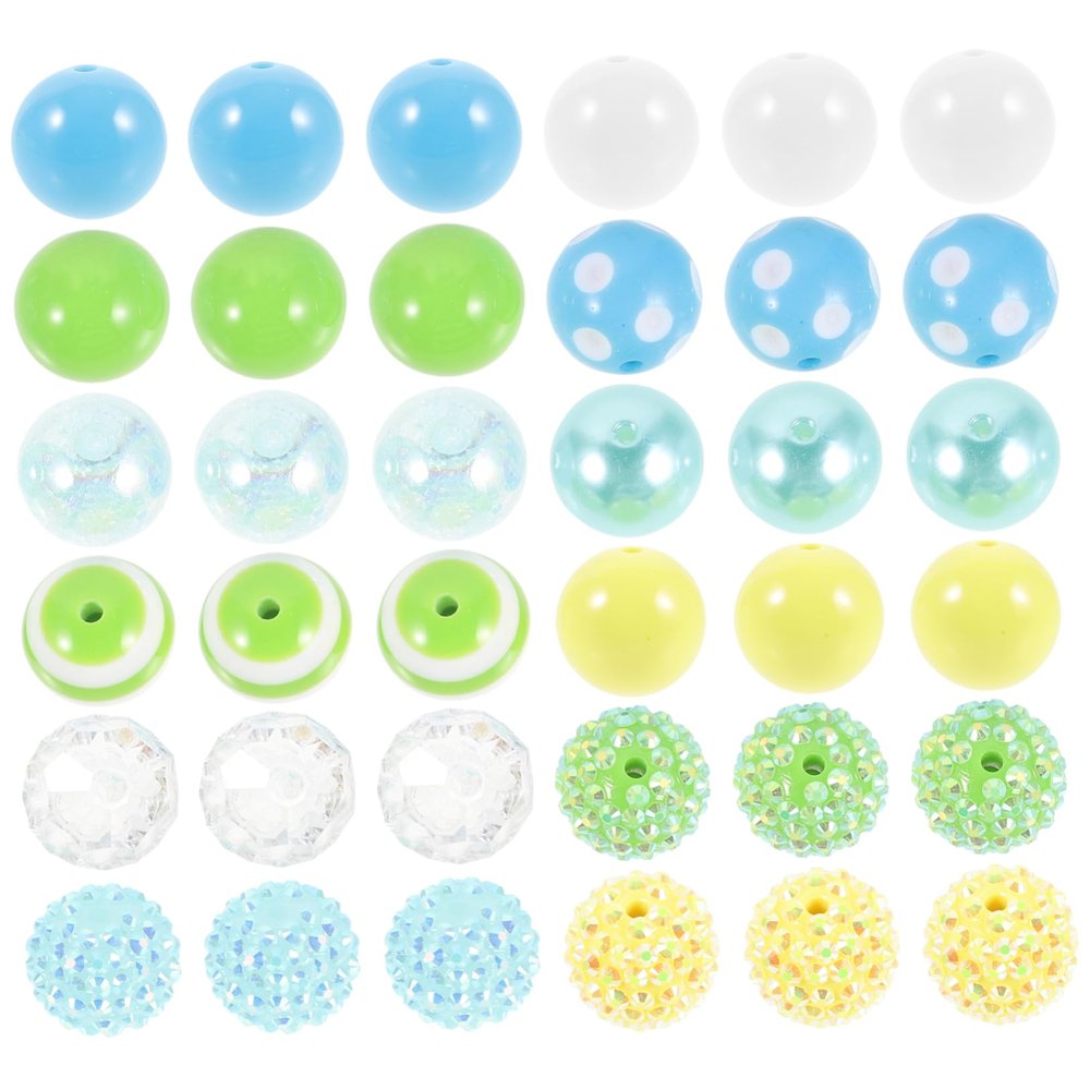 OSALADI 50 Acrylic Beads, 20 mm, Lightweight DIY Beads for Pen Charms and Jewelry Making
