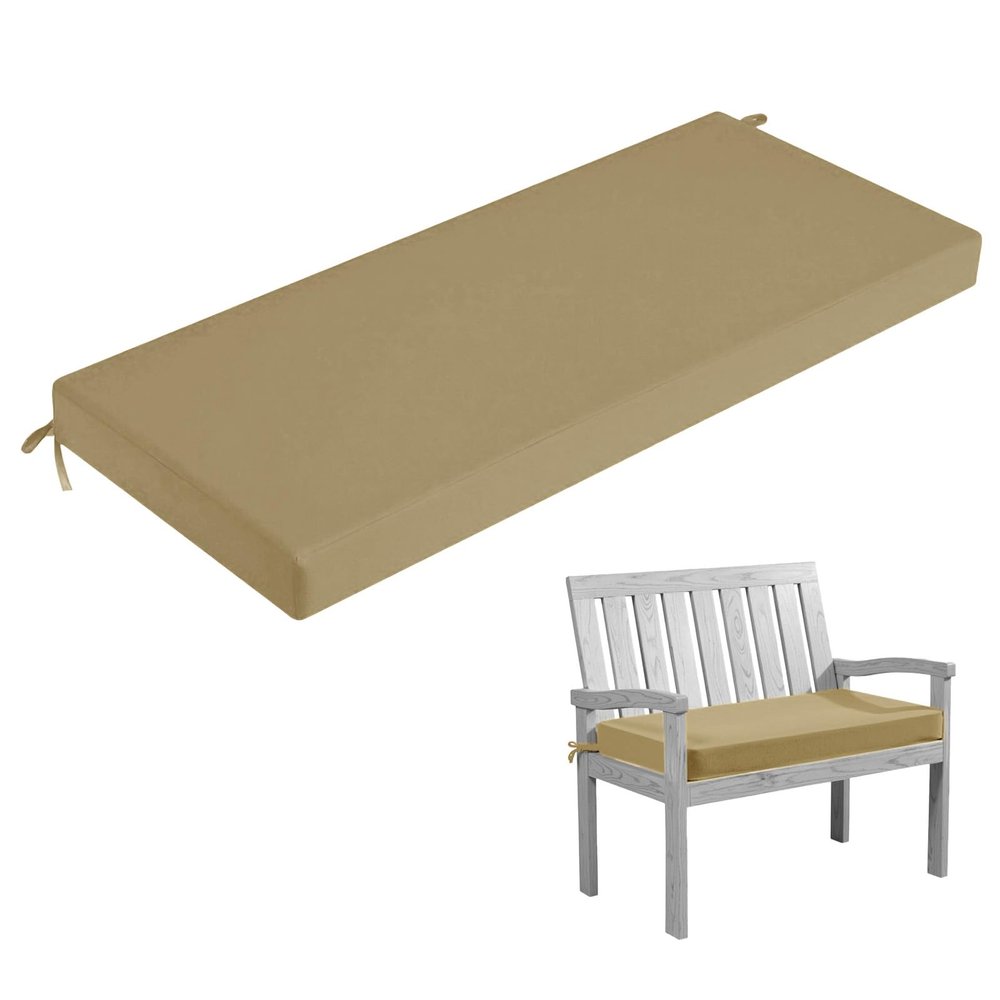 HJZPWB Removable Washable Outdoor Bench Cushion, Khaki, 70 x 45 x 3 cm