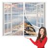 Magnetic Fly Screen Window 198 x 233 cm, No Drilling, Self-Closing, White view 1