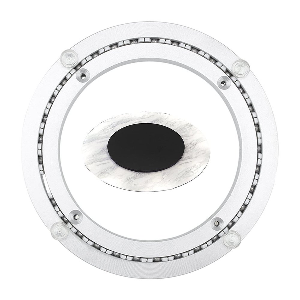 WSFDJX Aluminum Lazy Susan Turntable Bearing with Silicone Suction Pads, 350 mm (14 in)