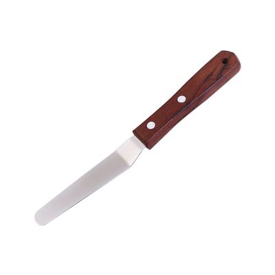 Stainless Steel Cake Spatula, Angled and Straight with Wooden Handle