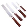Stainless Steel Cake Spatula, Angled and Straight with Wooden Handle view 3