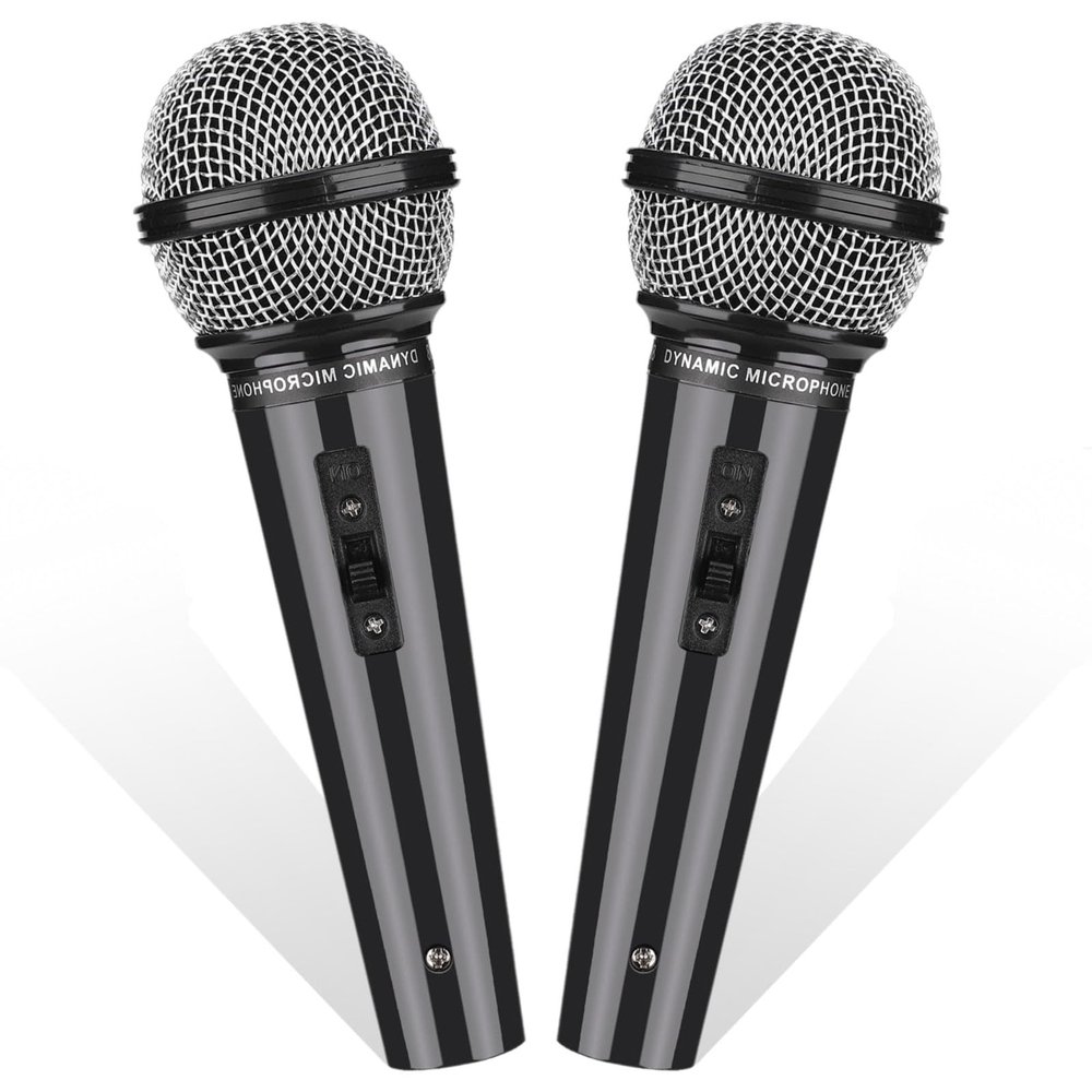 Faux Microphone Props, Black, 2 Pieces
