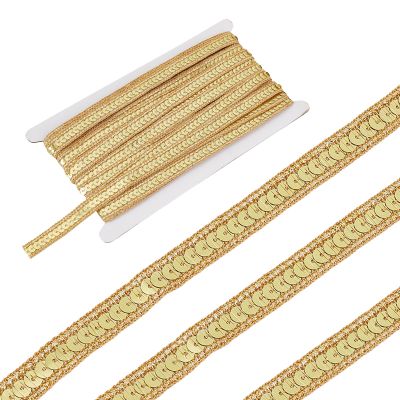 Letsinstyle 10 Yards 0.5 Inch Gold Sequin Trim