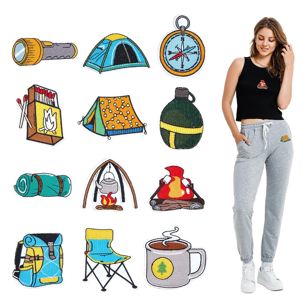 letsinstyle 12-Piece Camping Patch Set