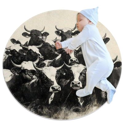VAPOKF Small Round Rug, Bathroom Rug, Non-Slip Shag Rug, Doormat, for Sofa, Bedroom or Kids' Room, 1 m Diameter