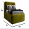 A&J MöbelLand LUMO-OM Upholstered Bed 120x200 cm with Storage and Slatted Base, Olive Green view 2