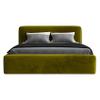 A&J MöbelLand LUMO-OM Upholstered Bed 120x200 cm with Storage and Slatted Base, Olive Green view 4