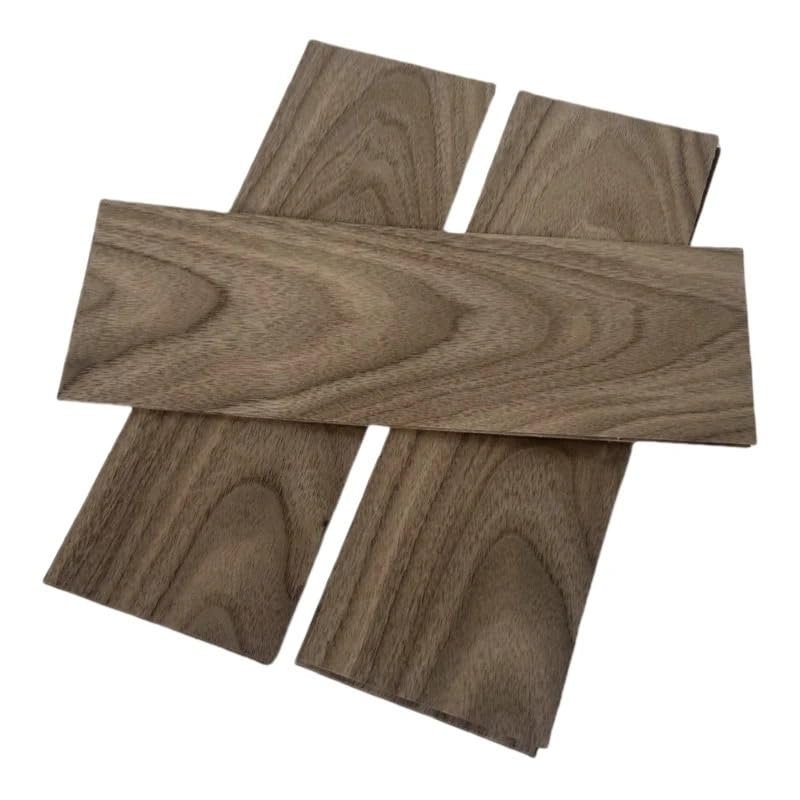 Cherrynight XLJP Natural Walnut Veneer Sheets, 1 mm Thick, for Model Making and Crafts, Unfinished Intarsia Wood Sheets, 10 Pieces