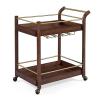Vintage-Style Wooden Kitchen Cart with Wine Rack, 2-Tier Bar Cart on Wheels view 1