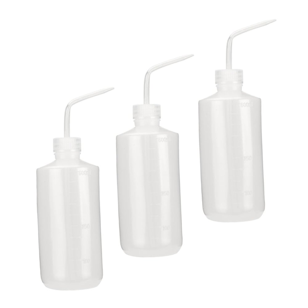 3-Pack 500 mL Plastic Tattoo Squeeze Bottles with Long Spouts