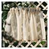 LVCHAO Vintage Linen Sheer Tier Curtain with Tassels, Cream Beige, Rod Pocket, 1 Panel, 100 x 100 cm view 1