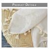 LVCHAO Vintage Linen Sheer Tier Curtain with Tassels, Cream Beige, Rod Pocket, 1 Panel, 100 x 100 cm view 3